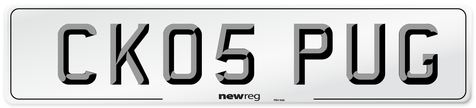CK05 PUG Number Plate from New Reg